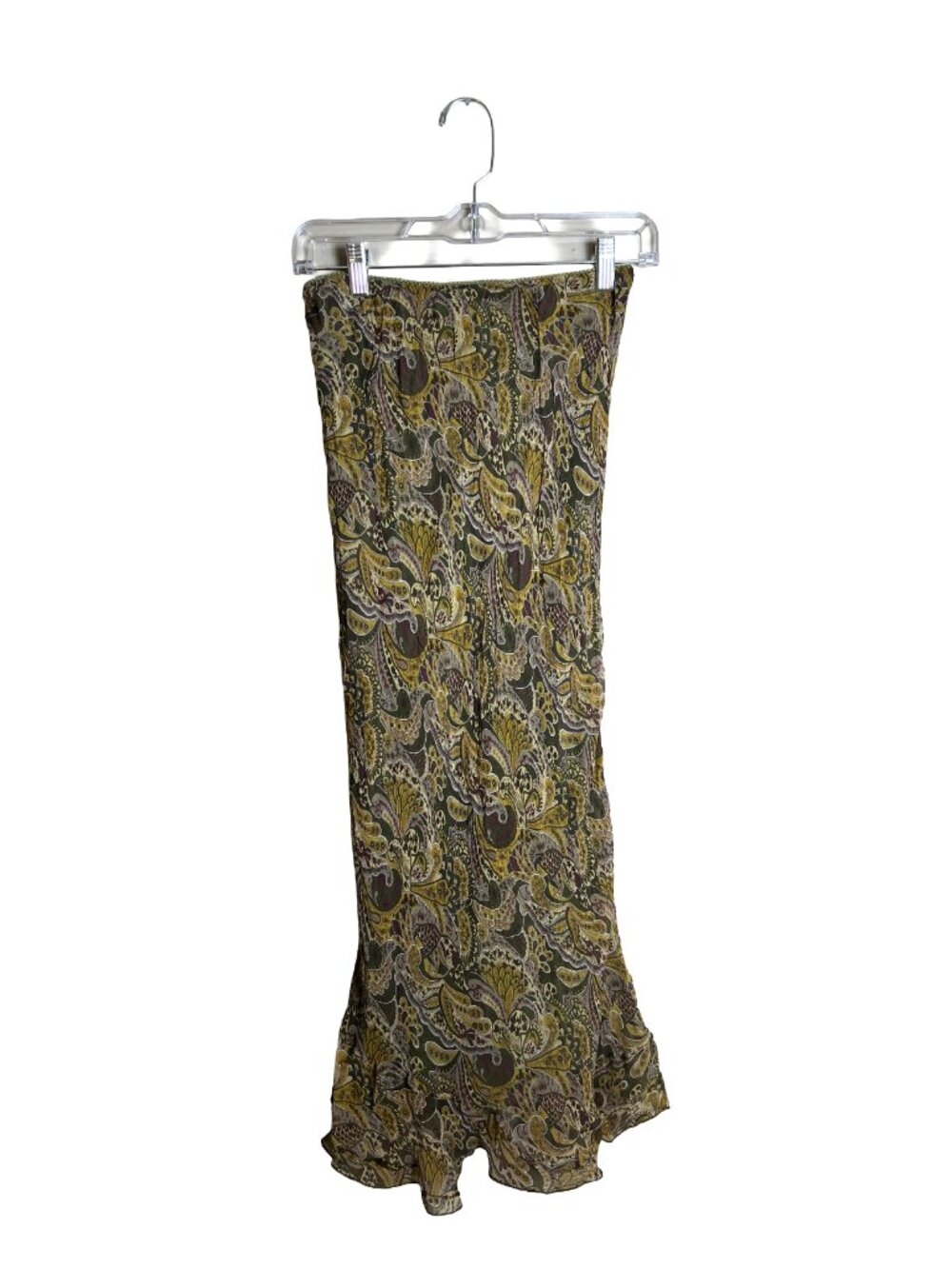 Vintage Unbranded Paisley Maxi Skirt Green Boho 90s Whimsigoth